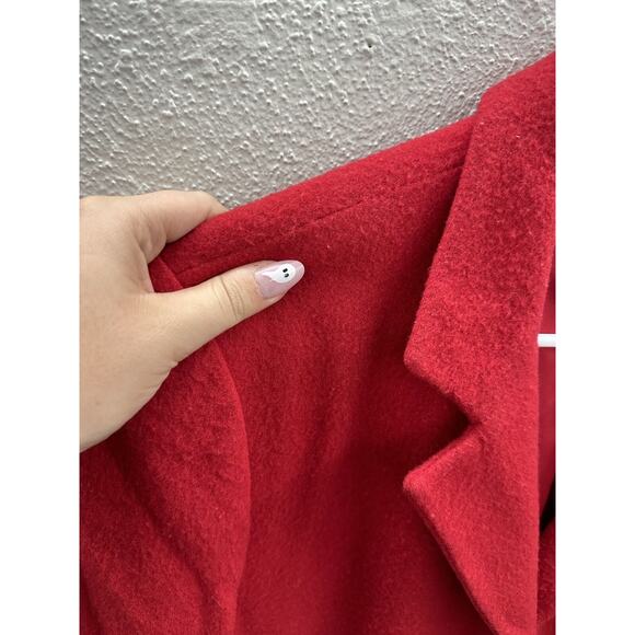 G. H. Bass & Co Womens Coat Size Small Red Wool Long Sleeve Button Up Collared - Picture 3 of 15
